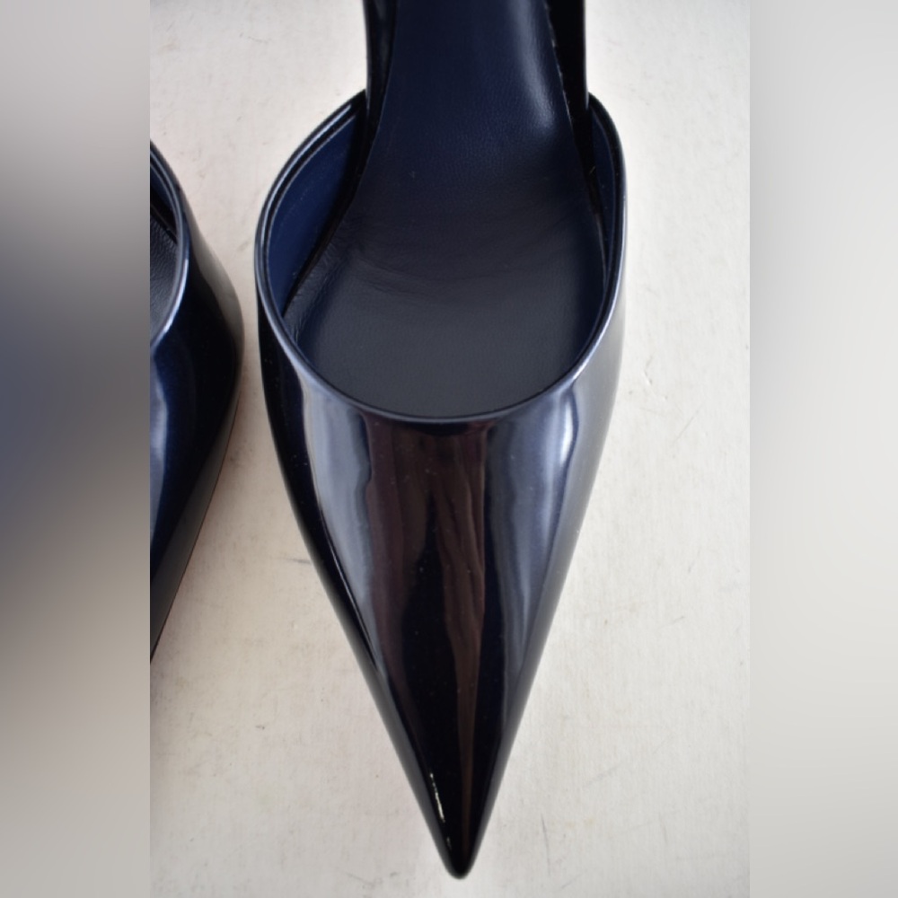 Christian Louboutin Kate Max O Sling 100 Zaffiro Blue Pointed Toe Heel Pump 38.5 - Picture 9 of 16